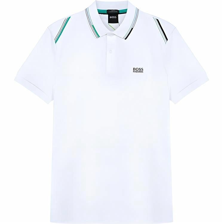 HUGO BOSS Logo Cotton Polo Shirt White