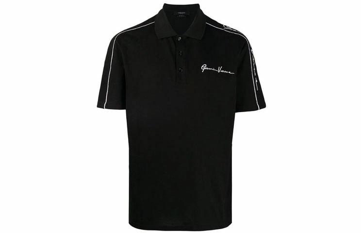VERSACE/范思哲 Versace GV Embroidered Polo Black