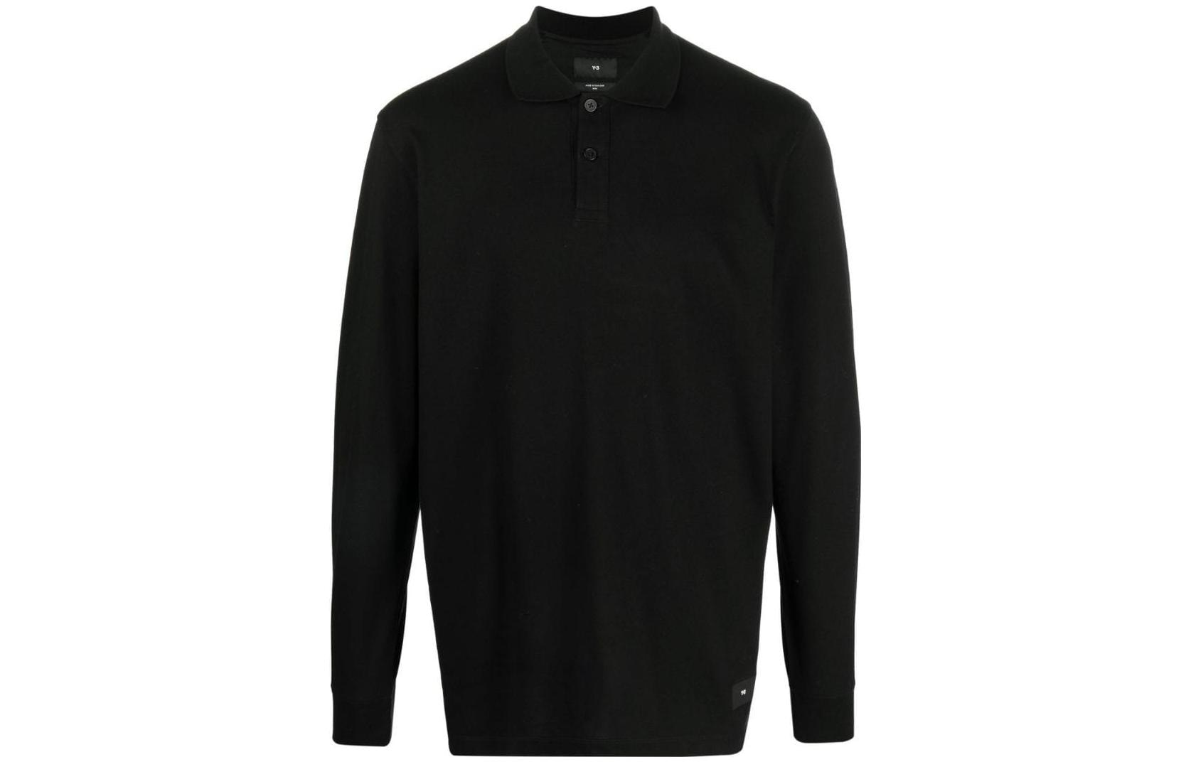Y-3 Long Sleeve Polo Black
