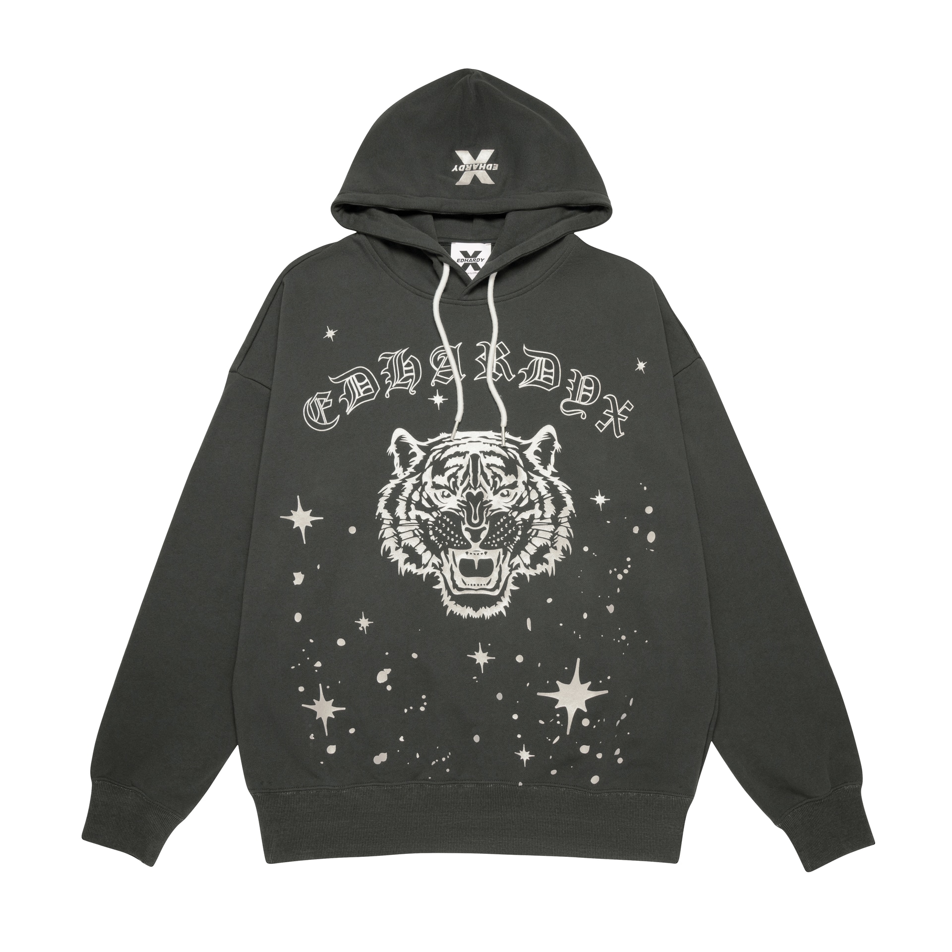 Ed Hardy X Ed Hardy Tiger Logo Hoodie Silver Starry Sky — фото 2