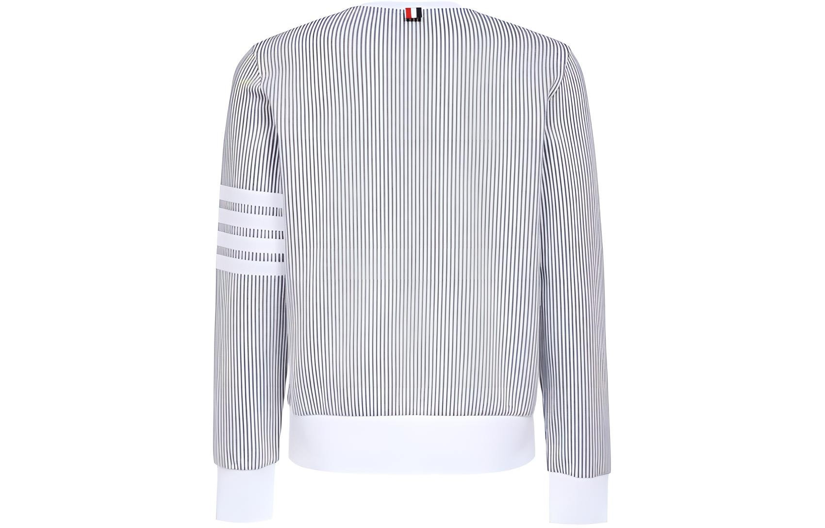 Thom Browne SS23 Classic Four-Bar Crewneck Sweatshirt Light Grey — фото 1