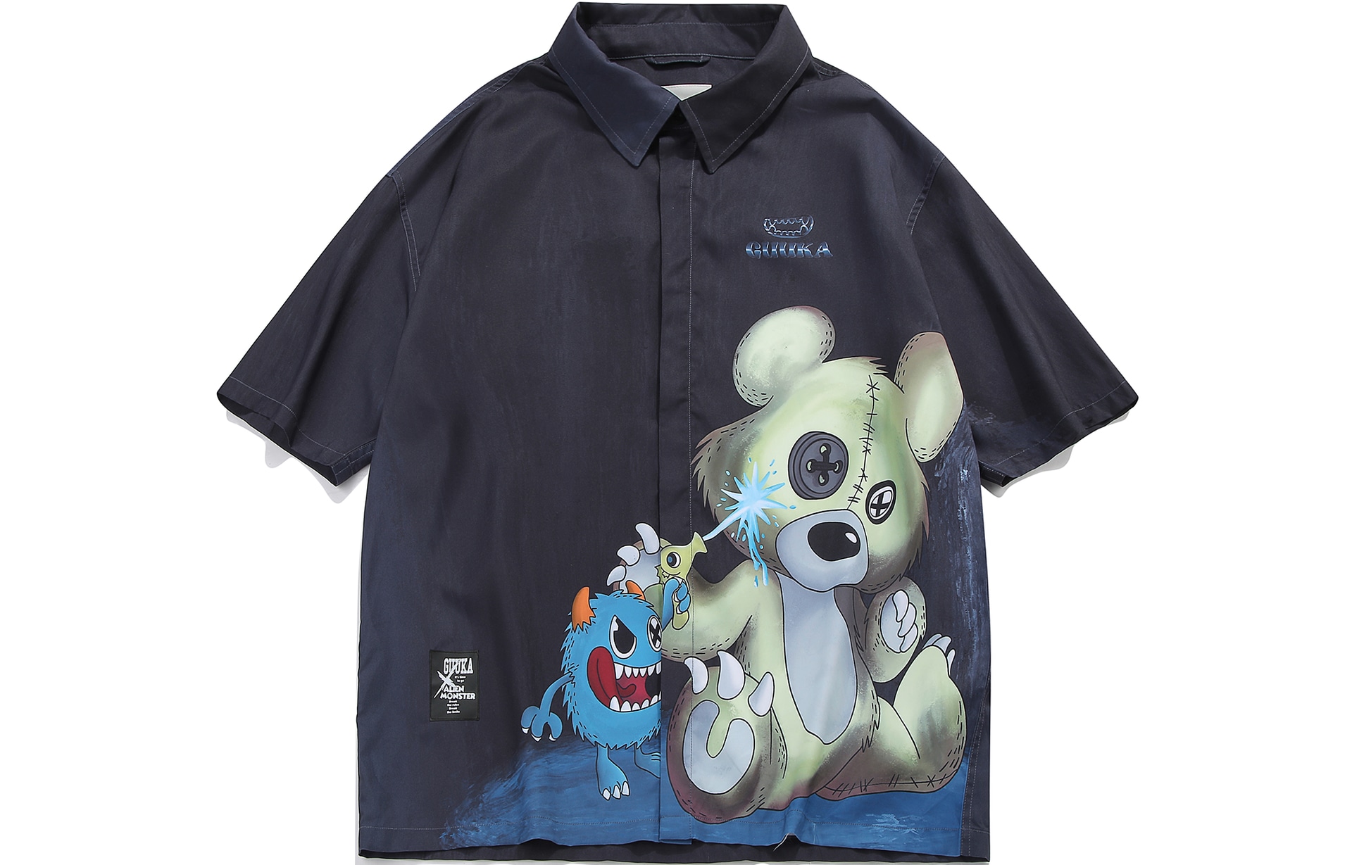 Guuka Casual Monster Print Shirt