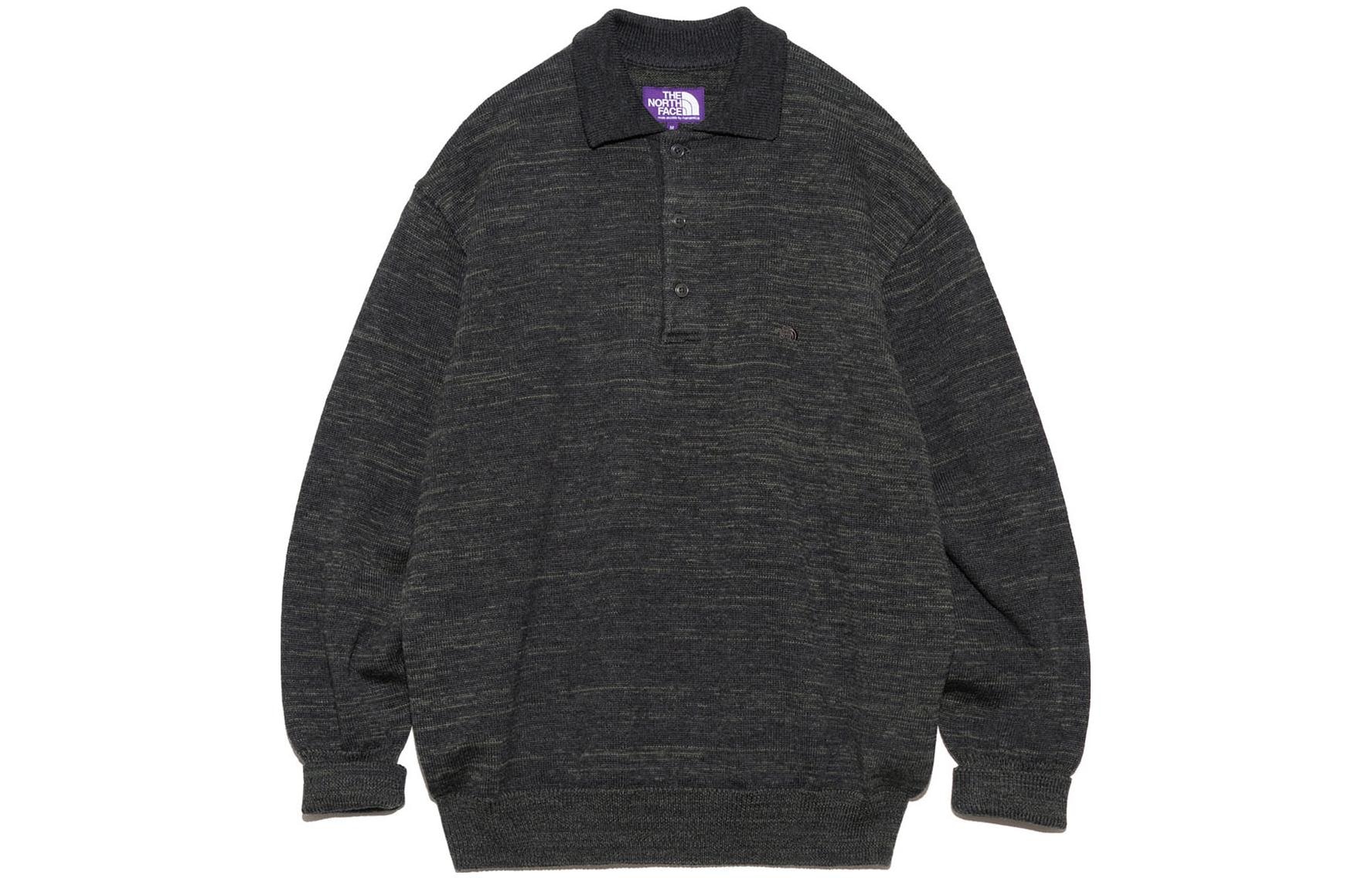The North Face PURPLE LABEL Merino Field Striped Polo Sweater