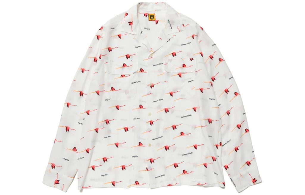 HUMAN MADE SS23 Flamingo Open Collar LS Shirt