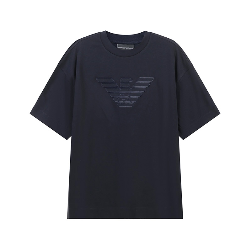 EMPORIO ARMANI/阿玛尼 Emporio Armani Eagle Embroidered T-Shirt Navy Blue