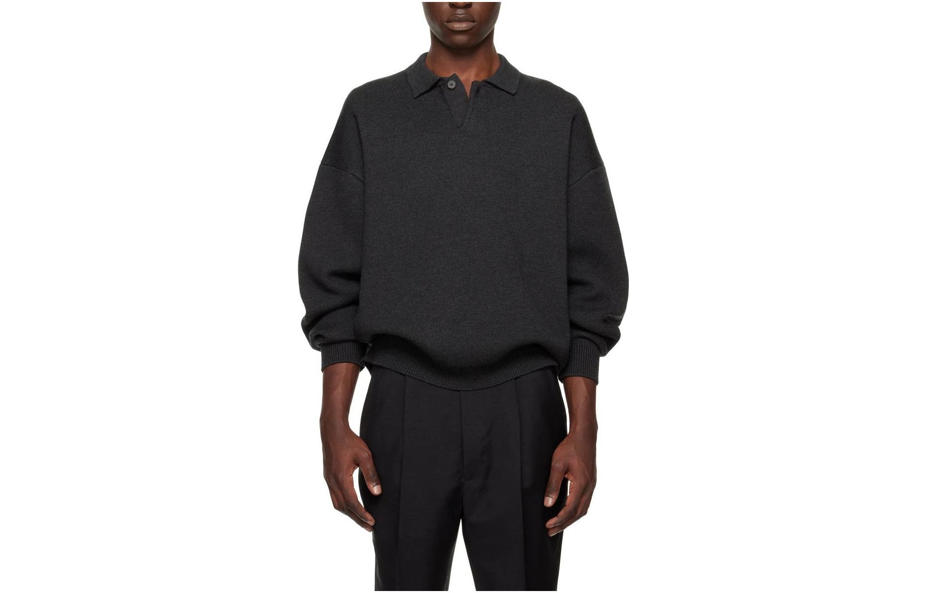 Fear of God SS23 Eternal Knit virgin wool Polo Black heathe Polo