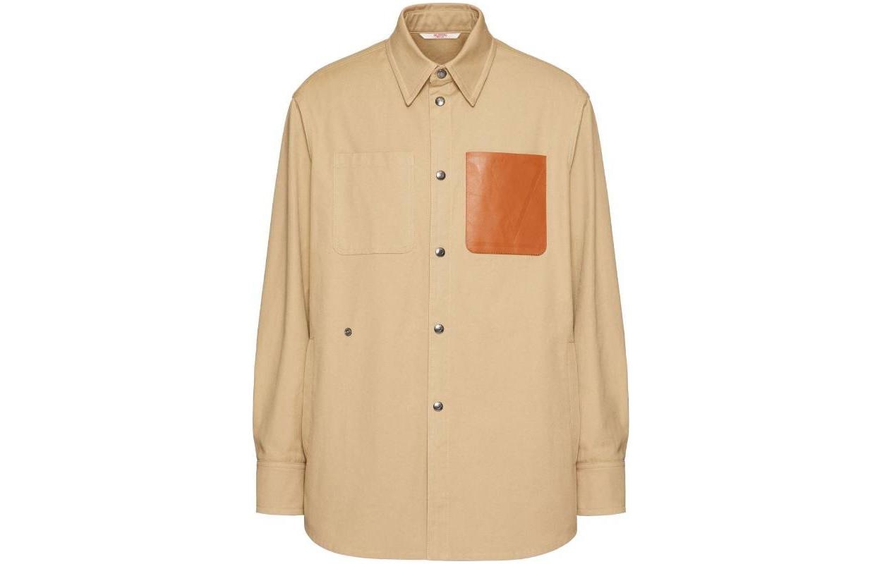 Valentino/华伦天奴 Valentino SS23 Solid Collar Shirt Brown