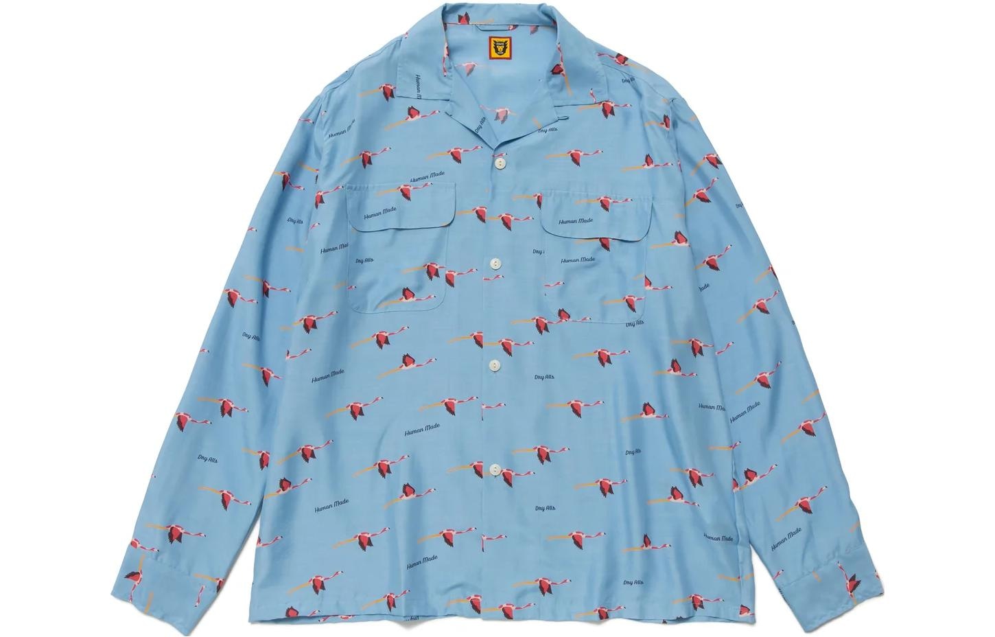Human Made SS23 Flamingo Open Collar LS Shirt — фото 2