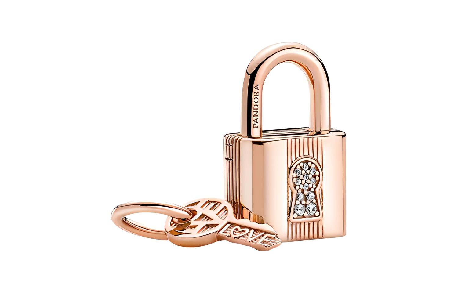 Pandora/潘多拉 Pandora Eternal Love Lock Charm Rose Gold