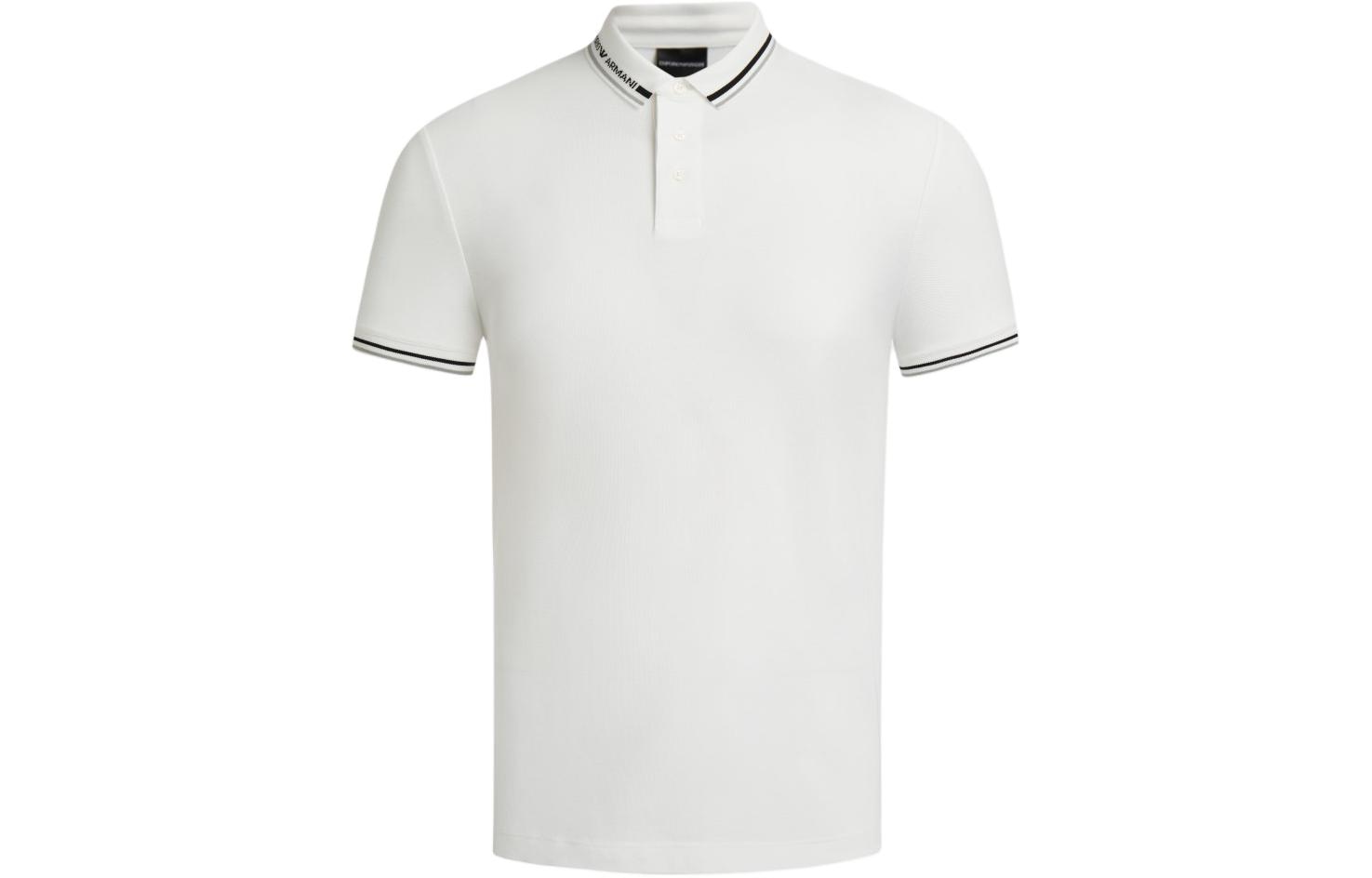 EMPORIO ARMANI/阿玛尼 Emporio Armani SS24 Striped Polo White
