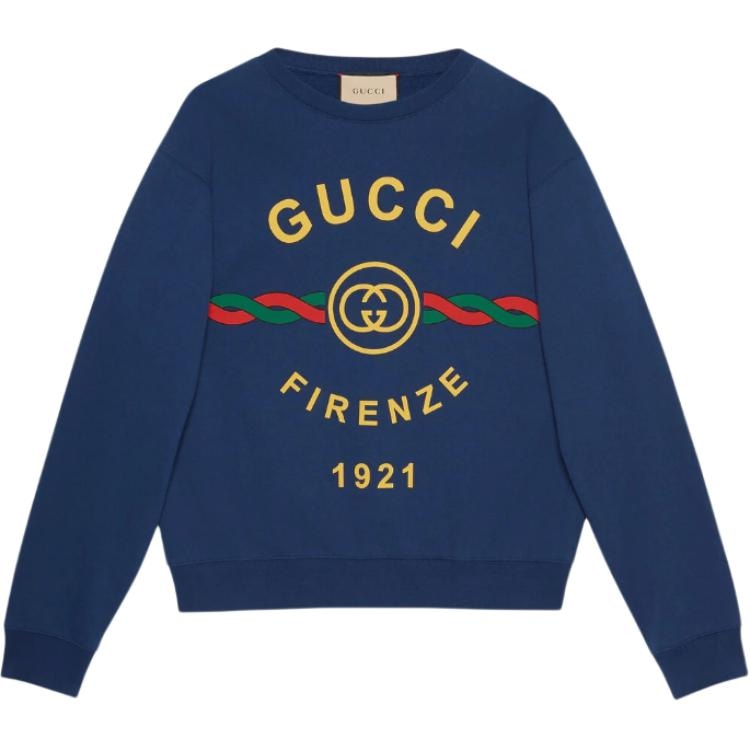 Gucci Logo Long Sleeve Sweatshirt Blue — фото 7