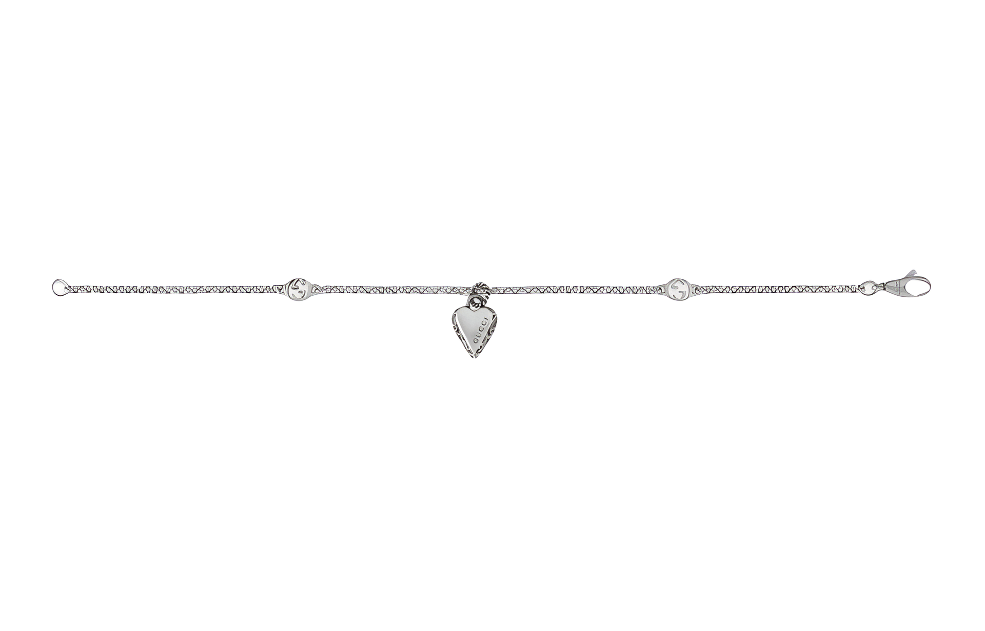Gucci Heart Pendant 925 Silver Bracelet — фото 1