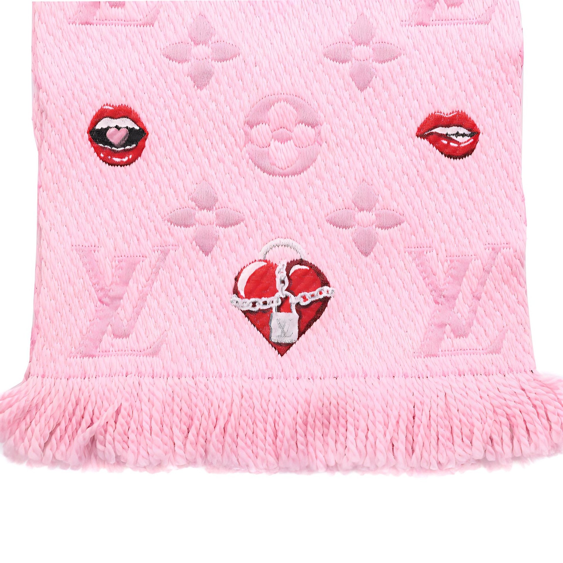 Louis Vuitton Logomania Lucky Monogram Scarf Pink — фото 2