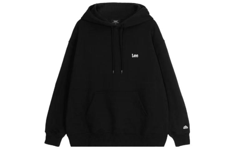 Lee Letter Print Hoodie Black