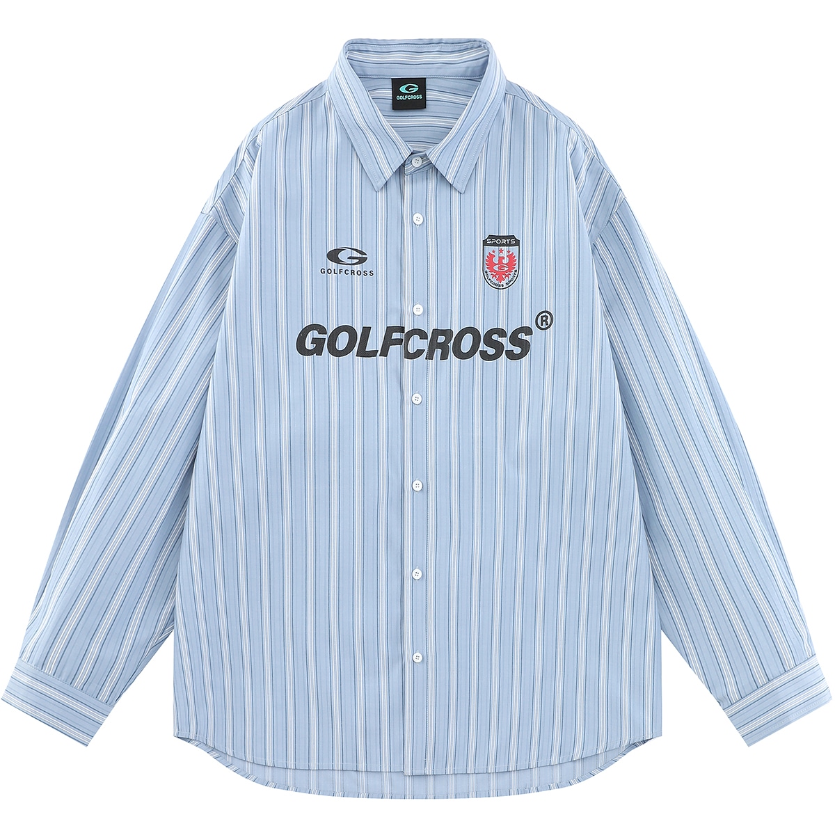 GOLFCROSS Vintage Badge Stripe Shirt