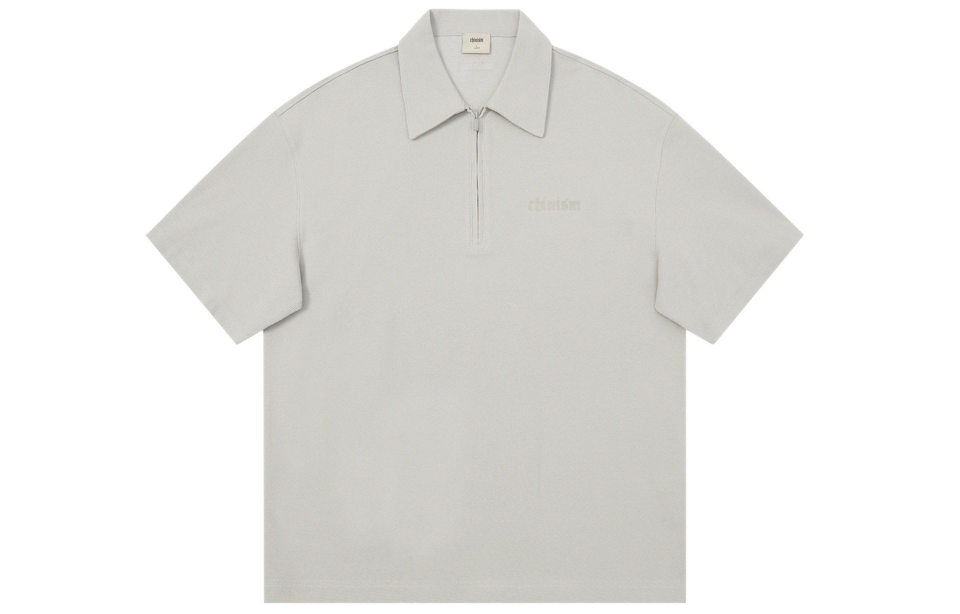 Chinism Logo Embroidered Half-Zip Polo Shirt — фото 4
