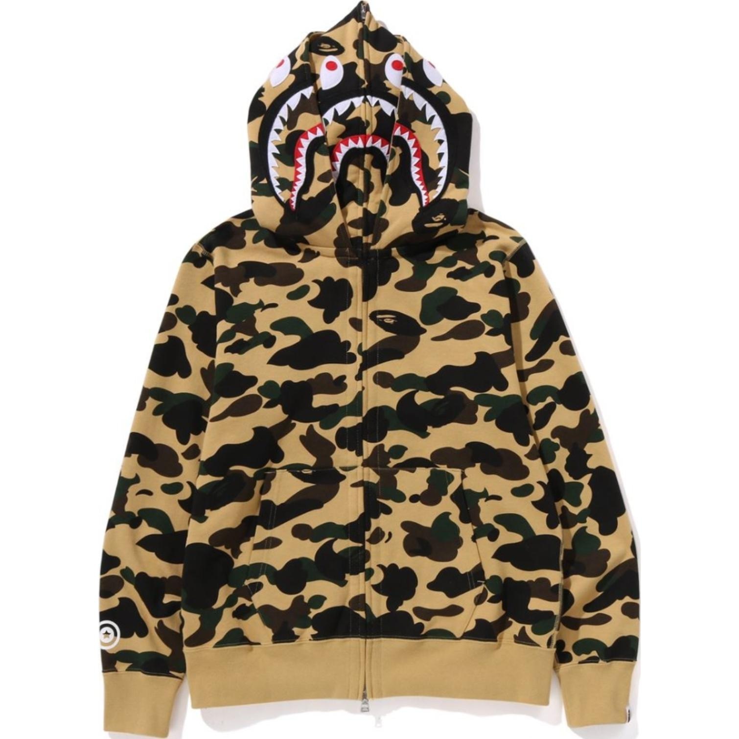 Худи A BATHING APE BAPE SS25 Camo Shark Double Zip Hoodie Green