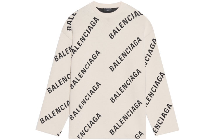 Balenciaga Allover Logo Knit Sweater