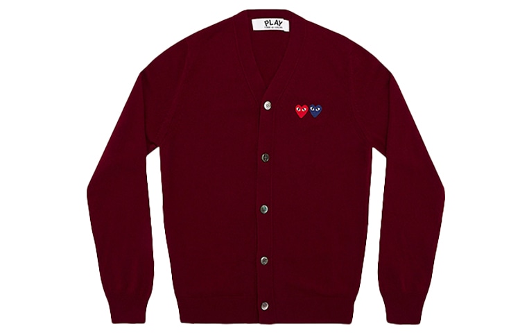 CDG Play Burgundy Cardigan