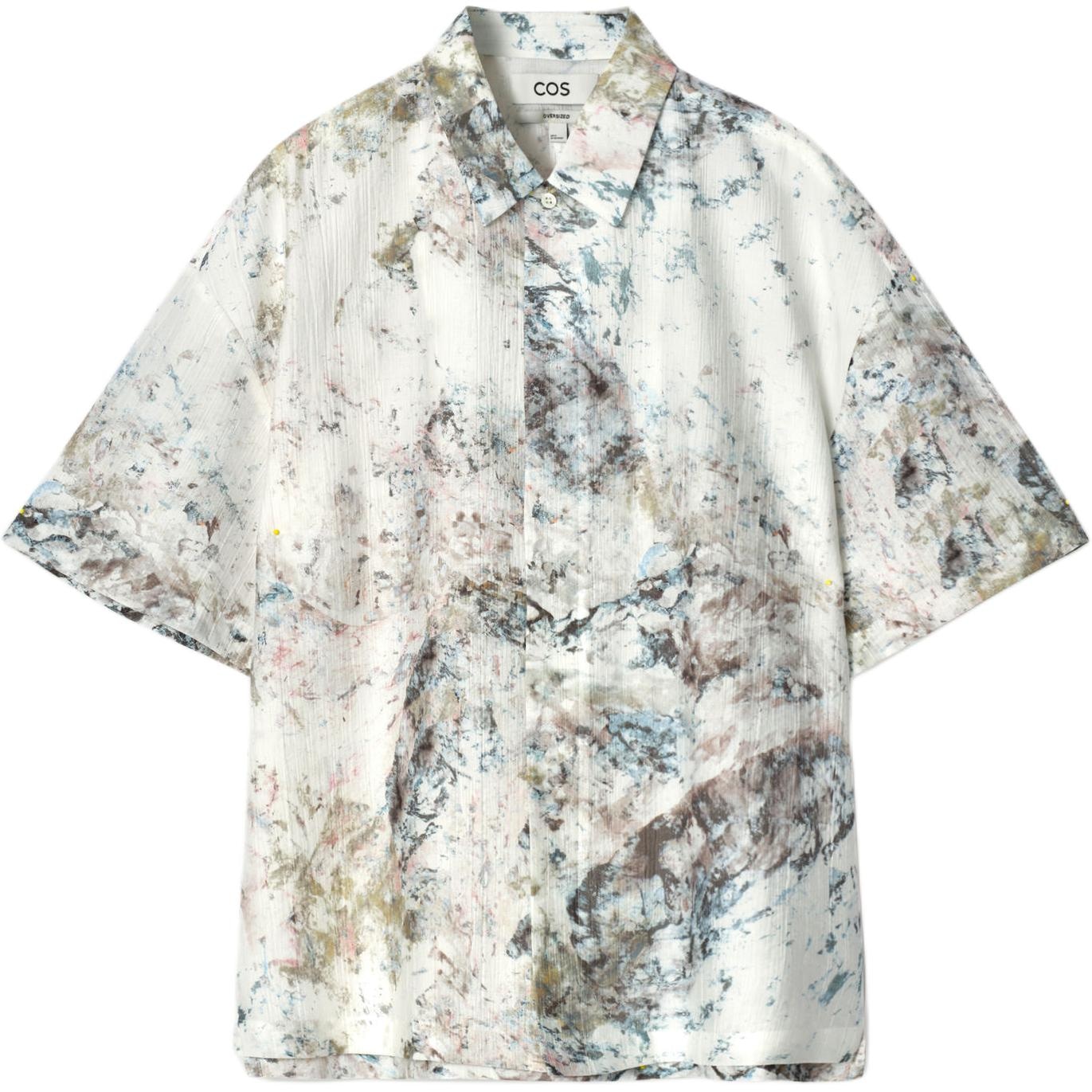 COS Marble Print Short Sleeve Shirt