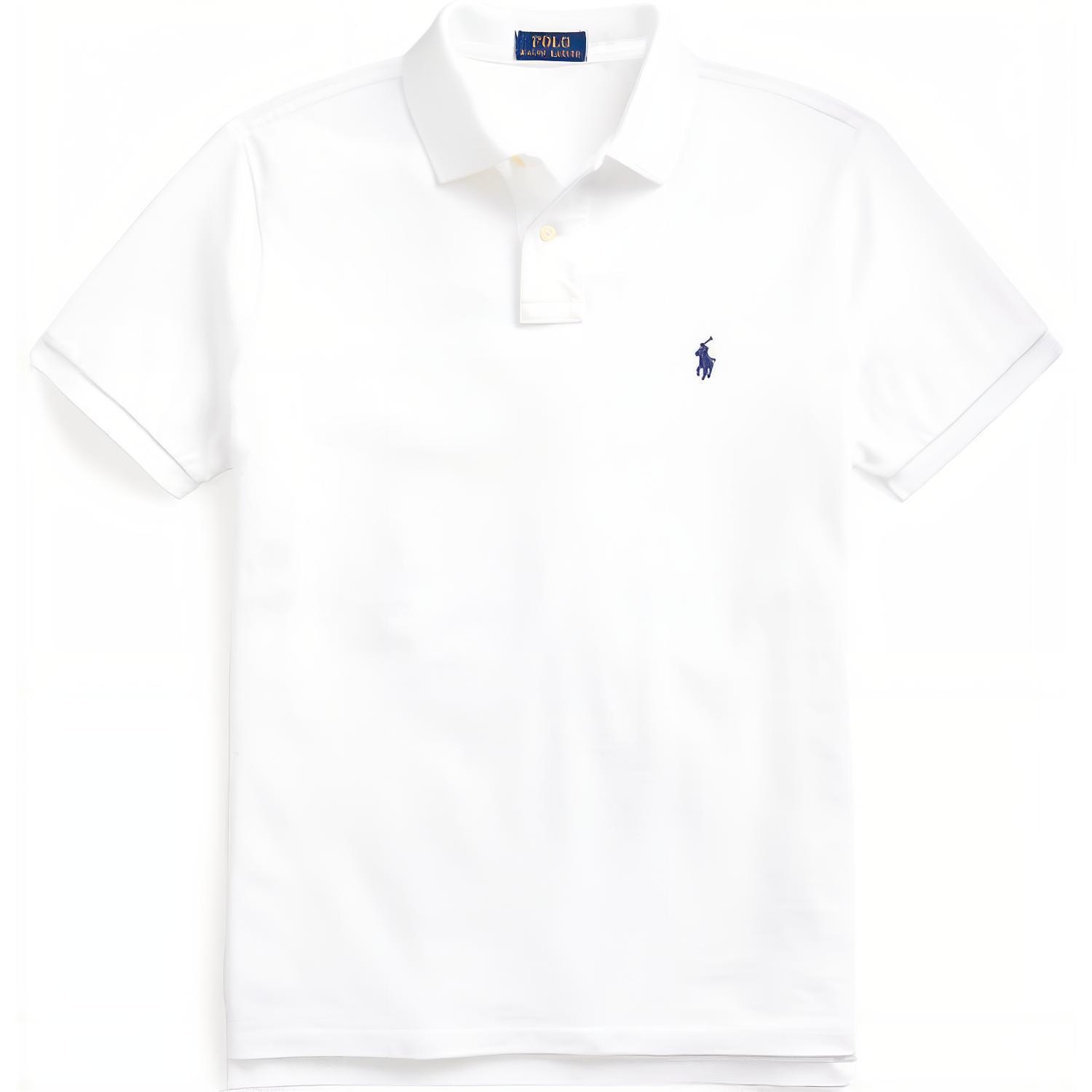Polo Ralph Lauren Custom Slim Fit Mesh Polo Shirt White
