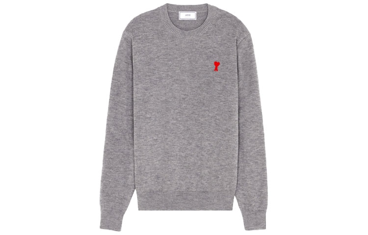AMIPARIS Logo Crewneck Sweater Grey