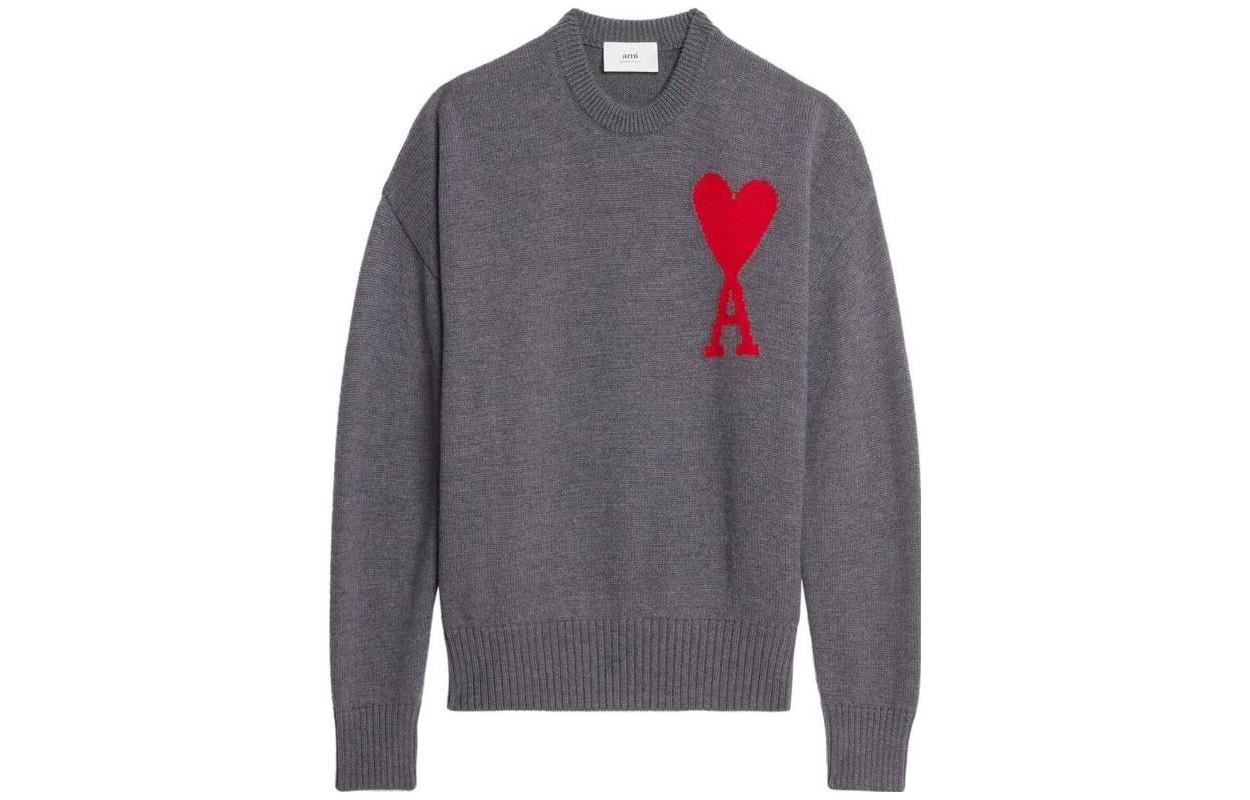 AMIPARIS Logo Crewneck Sweater Grey