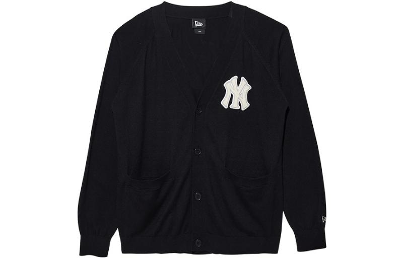 New Era Logo Knit Cardigan Black
