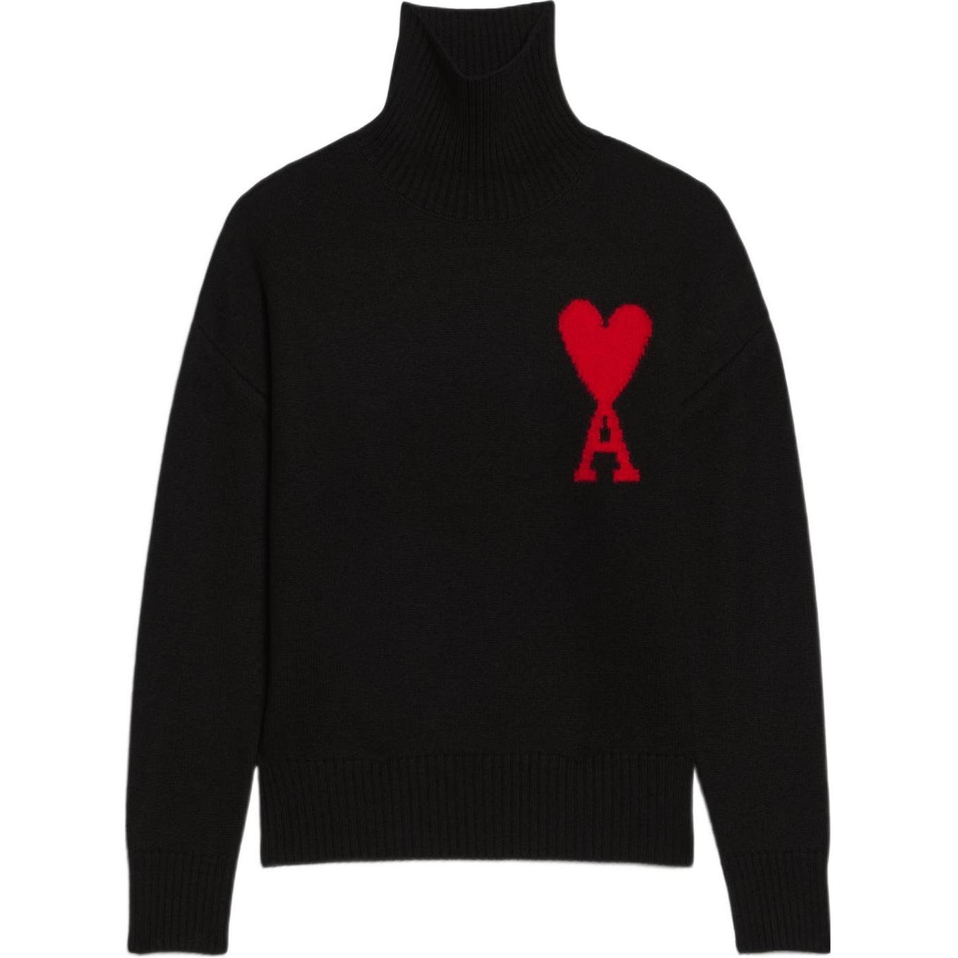 AMIPARIS FW22 Logo Ribbed Turtleneck Sweater Black