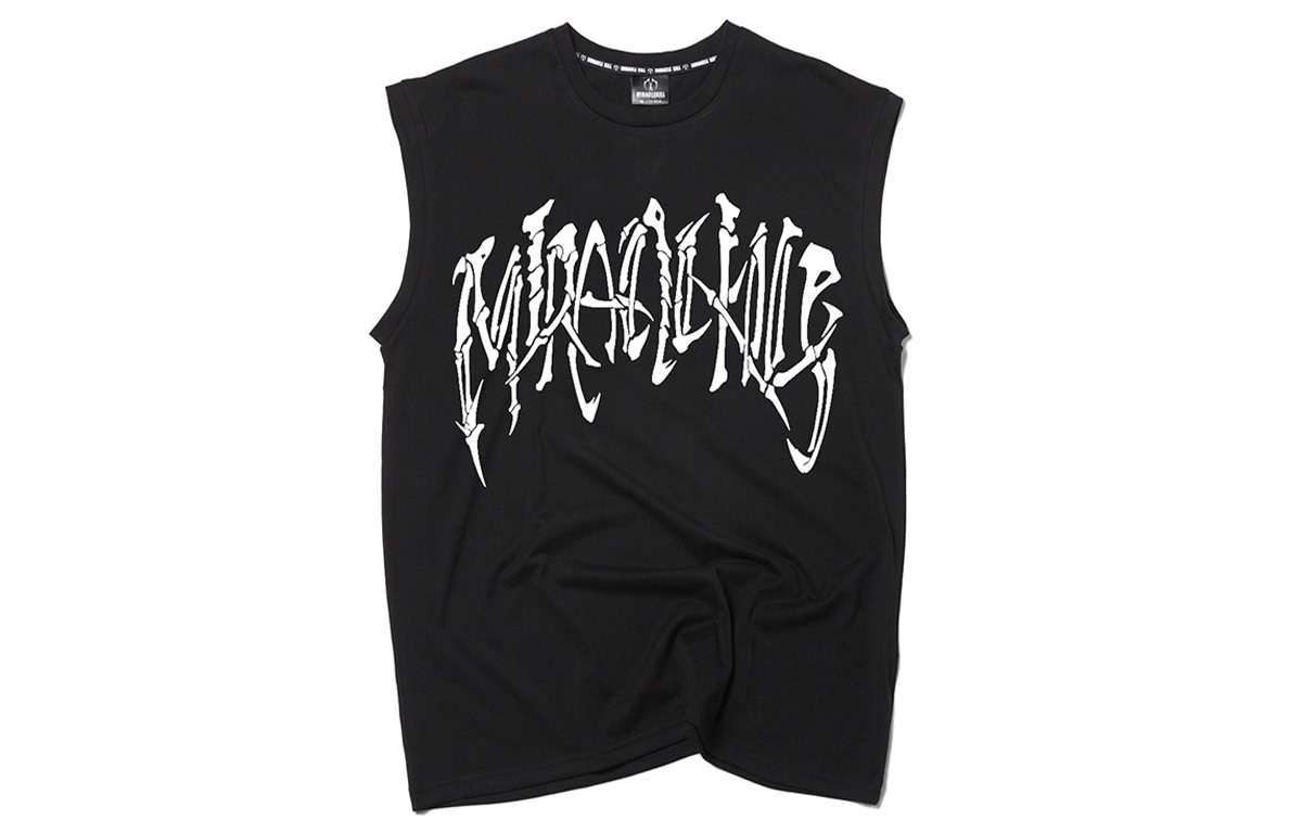 MIRACLE KILL Skeleton Letter Print Sleeveless Vest