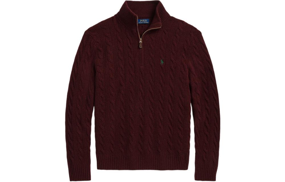 Polo Ralph Lauren FW22 Logo Half-Zip Wool Sweater Red