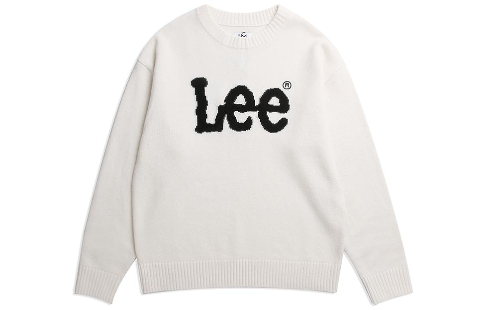 Lee Logo Crewneck Sweater White