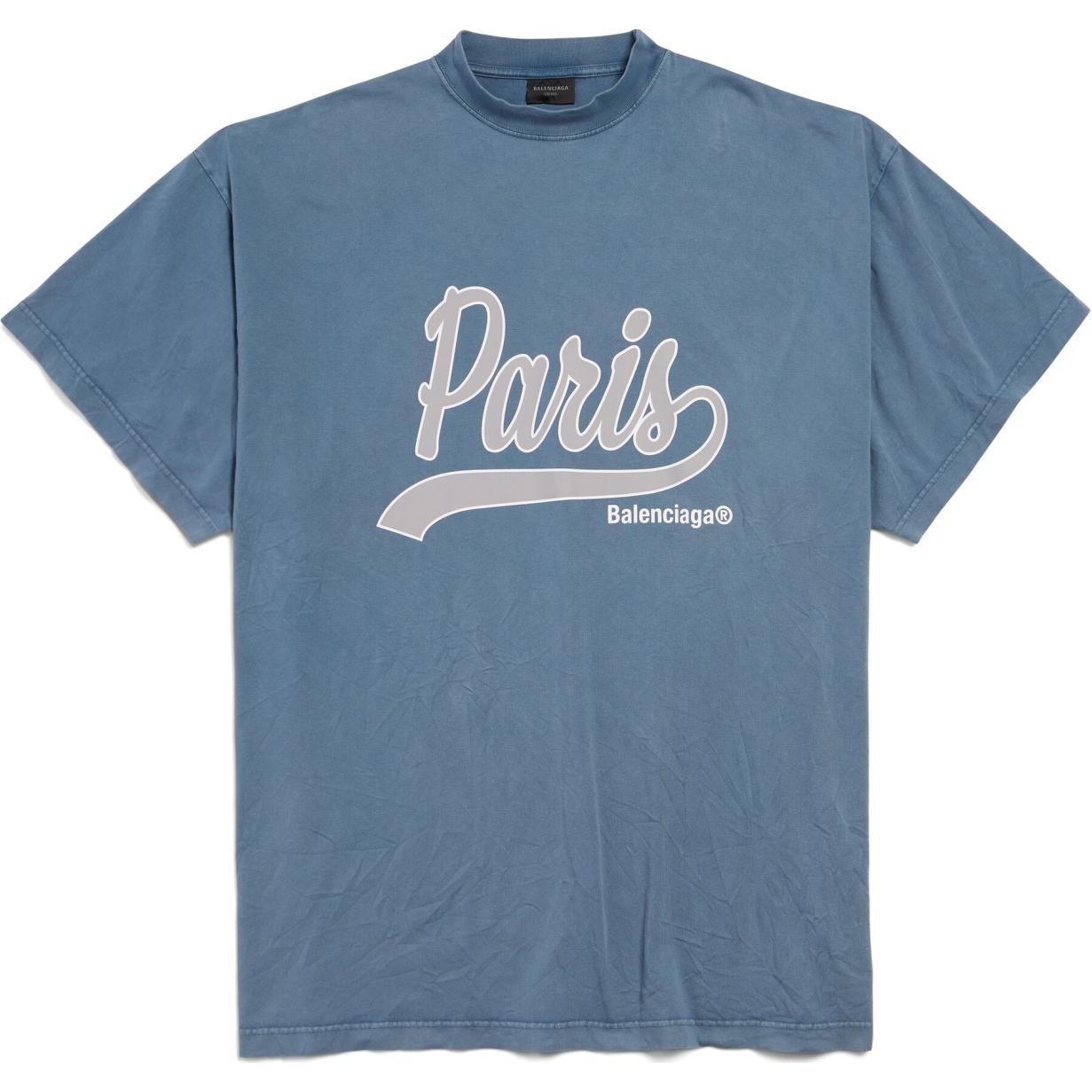 Футболка Balenciaga FW24 Faded Blue Tee