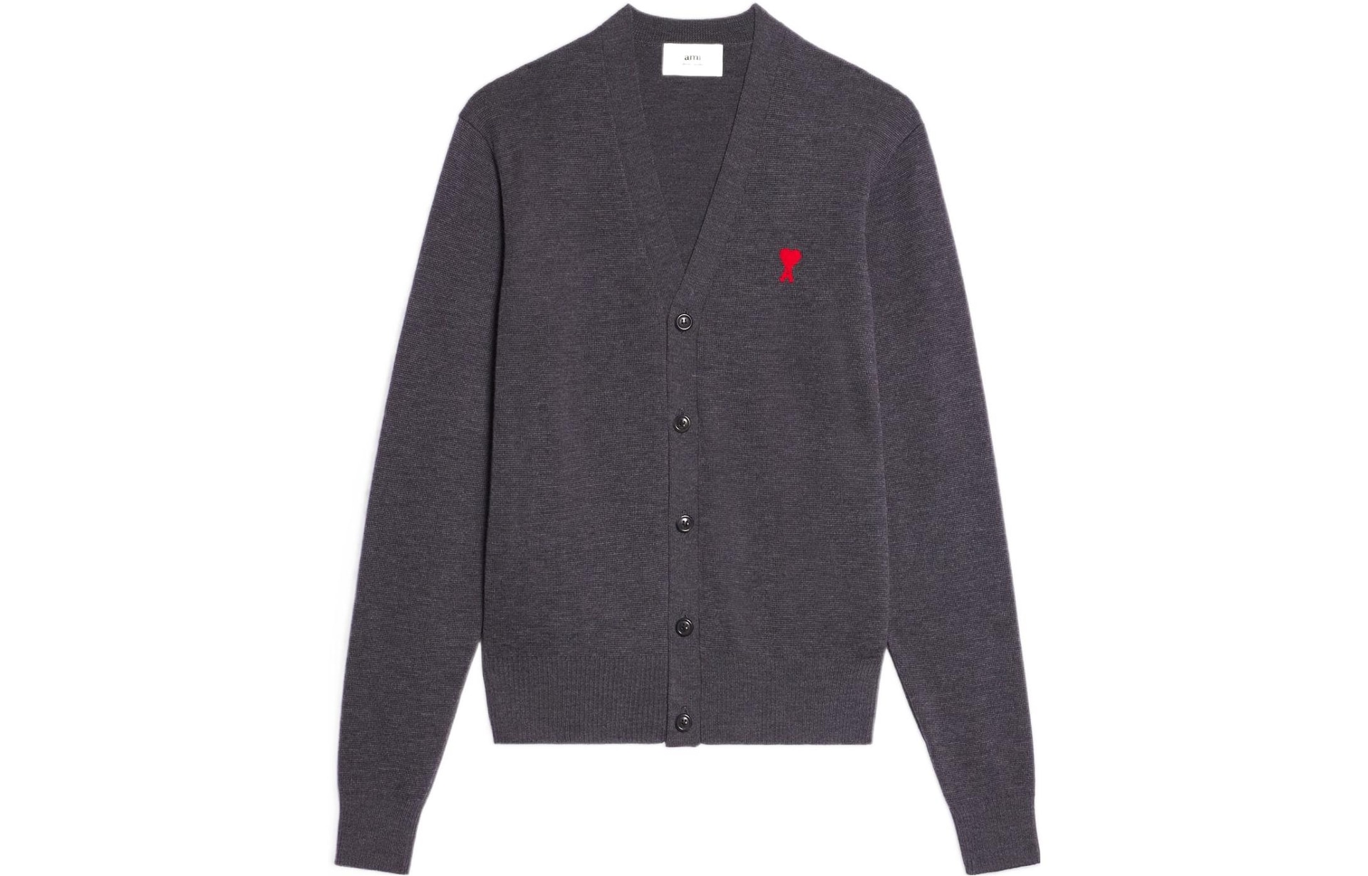 AMIPARIS V-Neck Cardigan Dark Grey