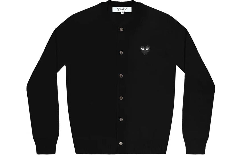 CDG Play SS24 Black Heart Cardigan