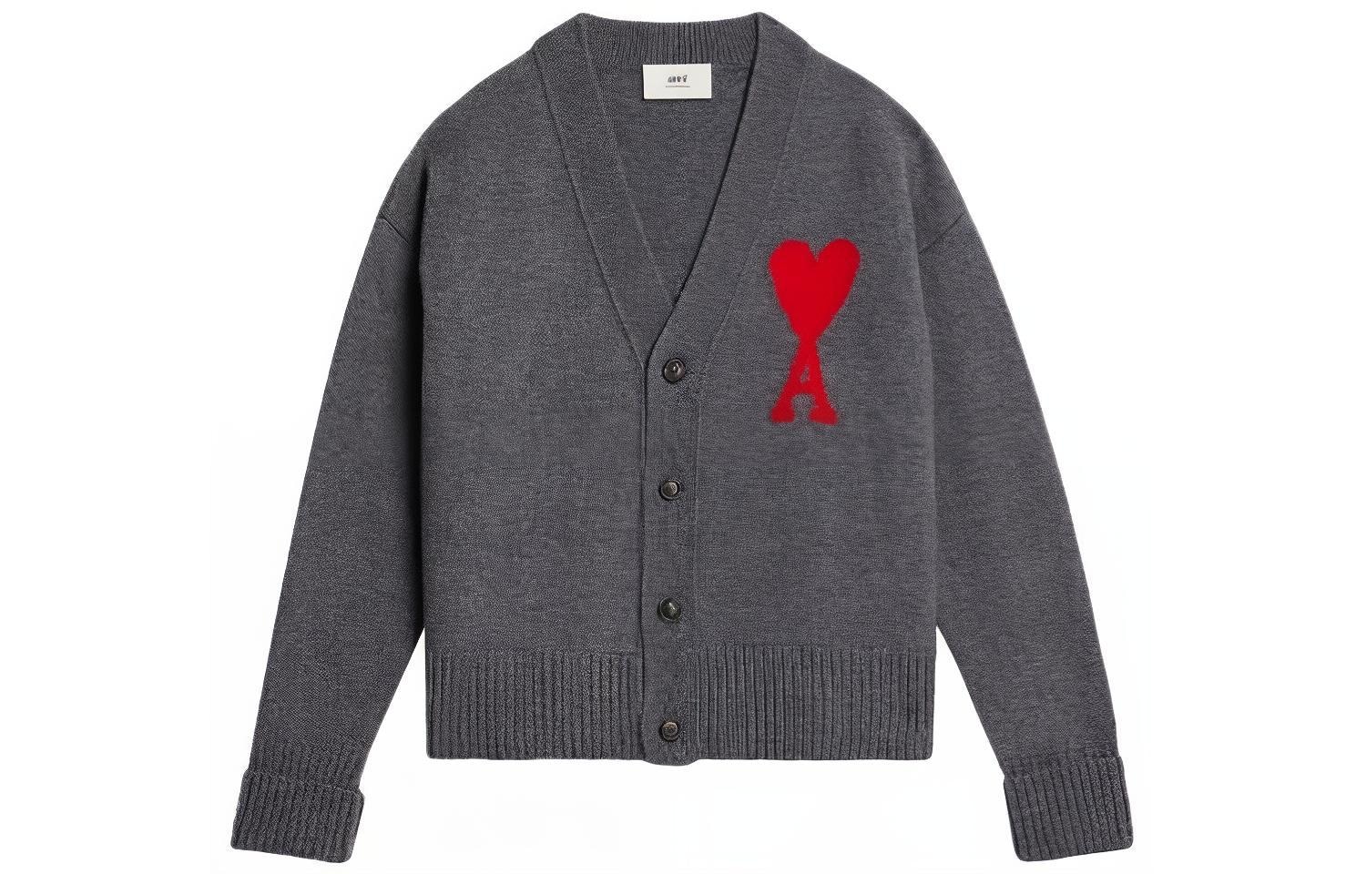 AMIPARIS V-Neck Cardigan Grey