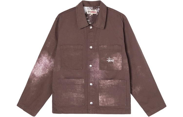 Stussy Spotted Bleach Jacket Brown