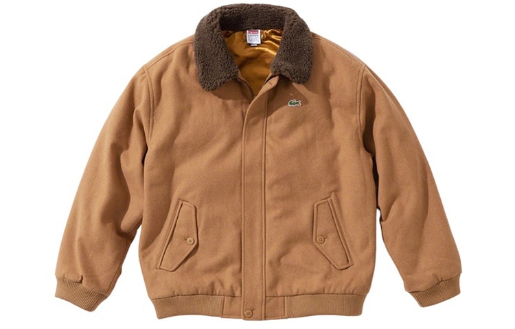 Supreme x LACOSTE FW19 Bomber Jacket Light Brown
