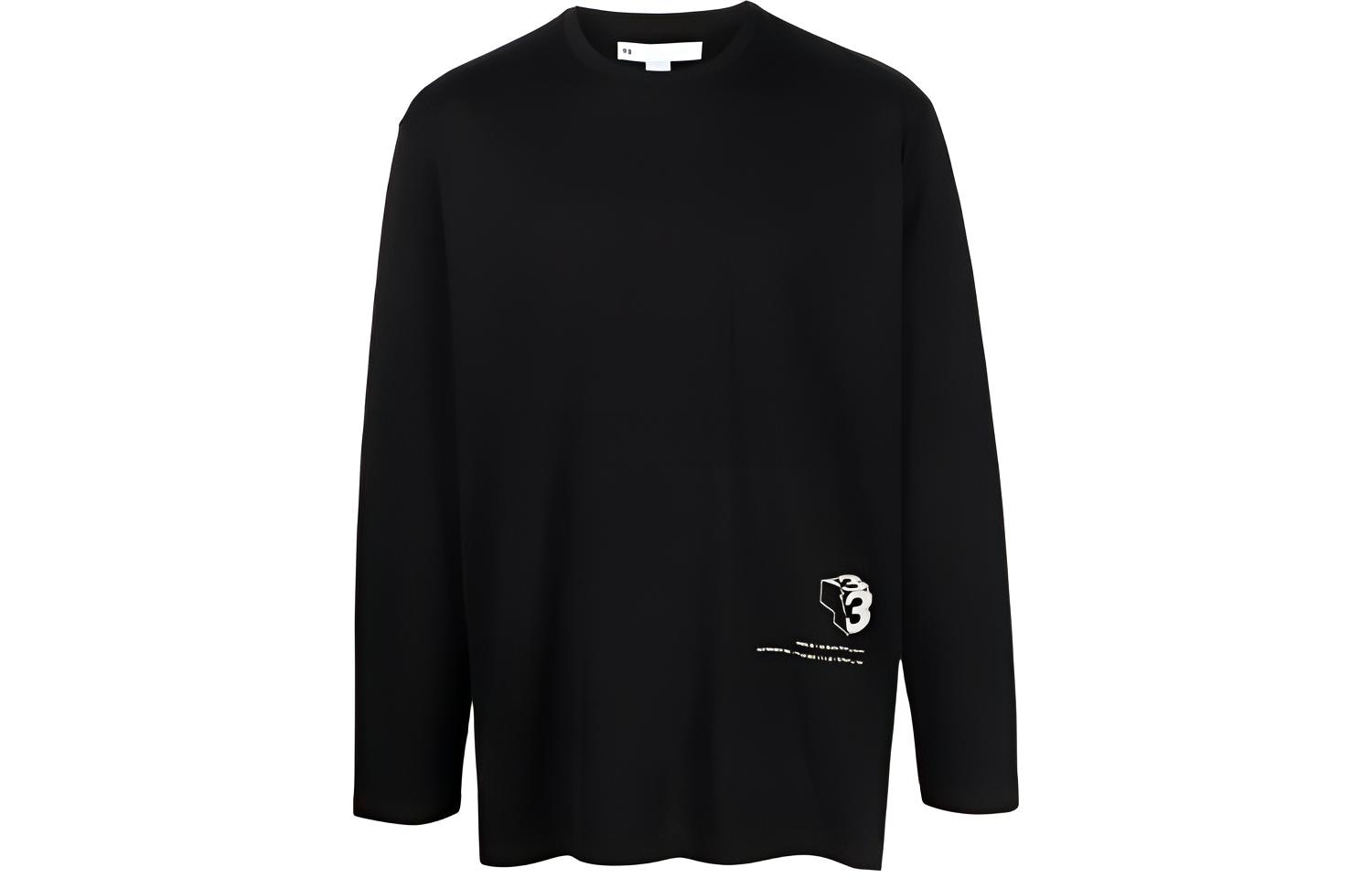 Y-3 Logo Long Sleeve Tee Black