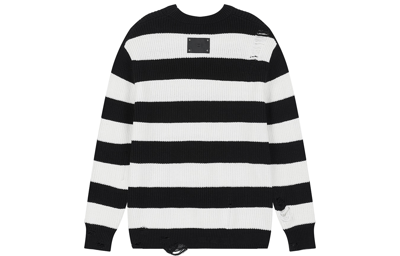 BONELESS Distressed Colorblock Sweater