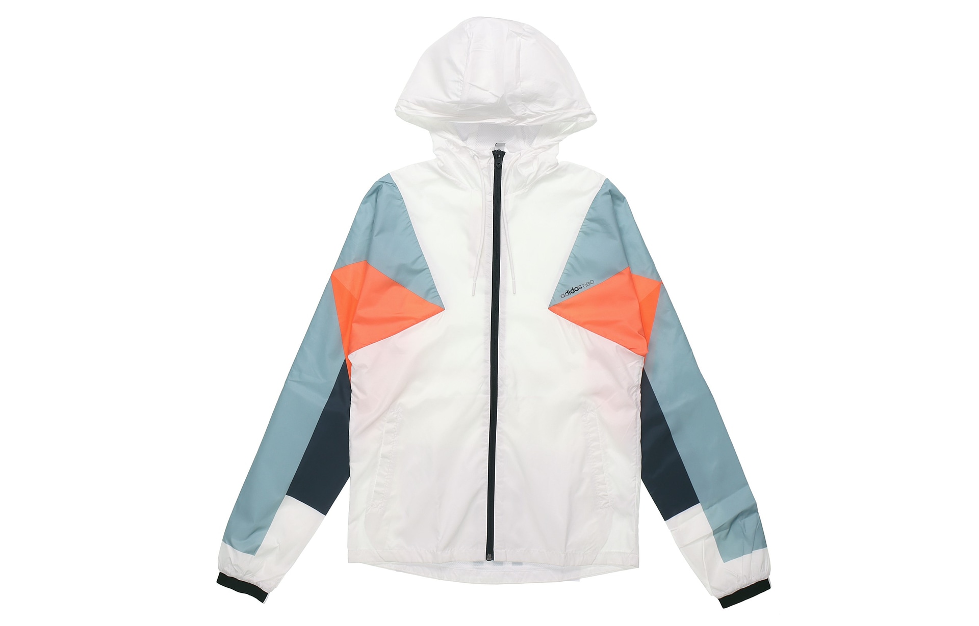 Куртка adidas neo Windbreaker Hoodie White Legend Ink Blue
