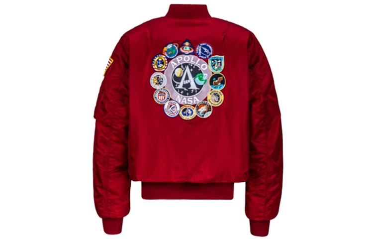 Alpha Industries Apollo Embroidered Flight Jacket Burgundy