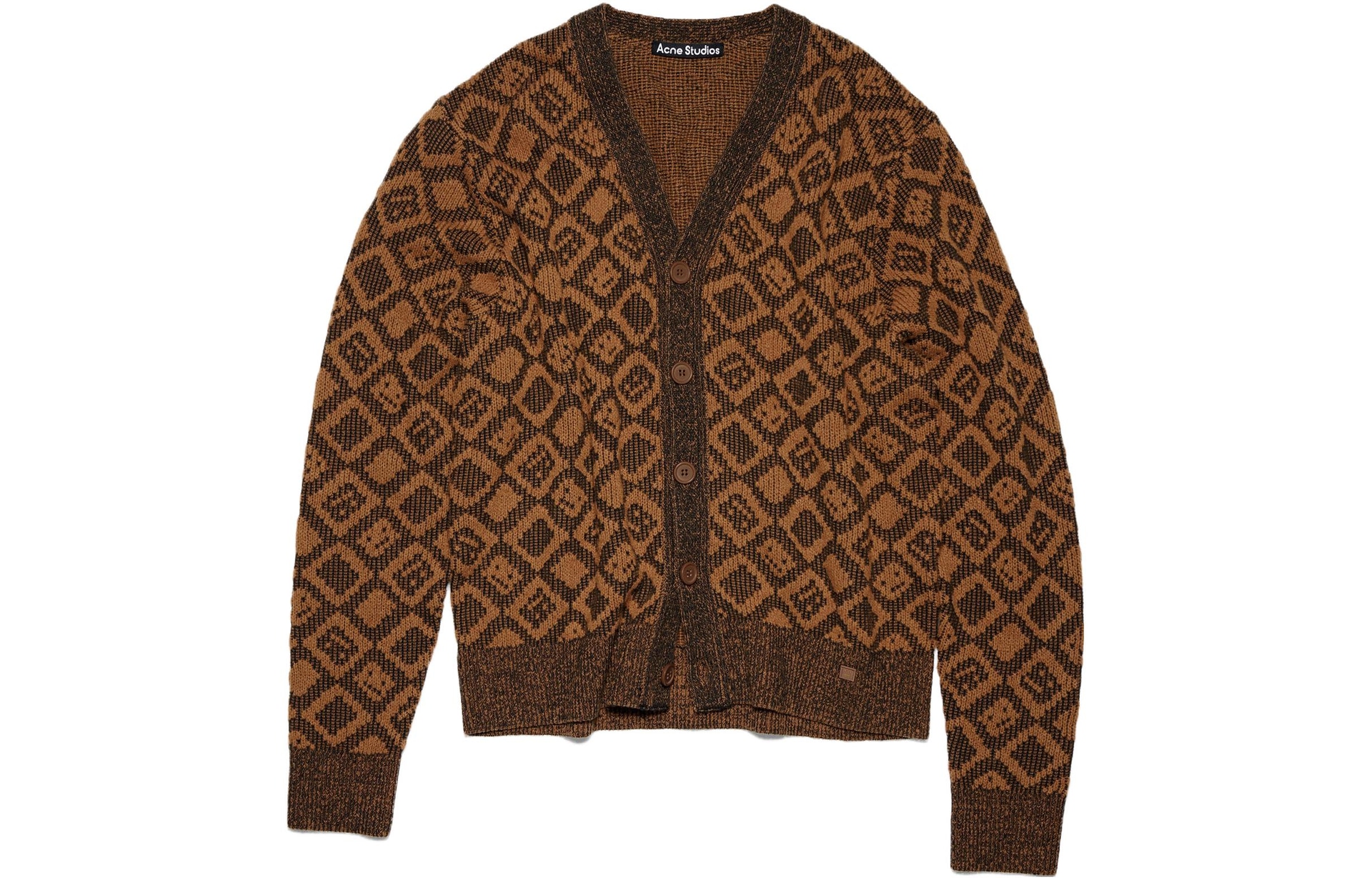 Acne Studios FW23 Plaid V-Neck Sweater Brown