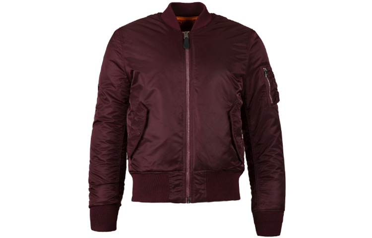 Alpha Industries Slim Fit Flight Jacket Wine Red