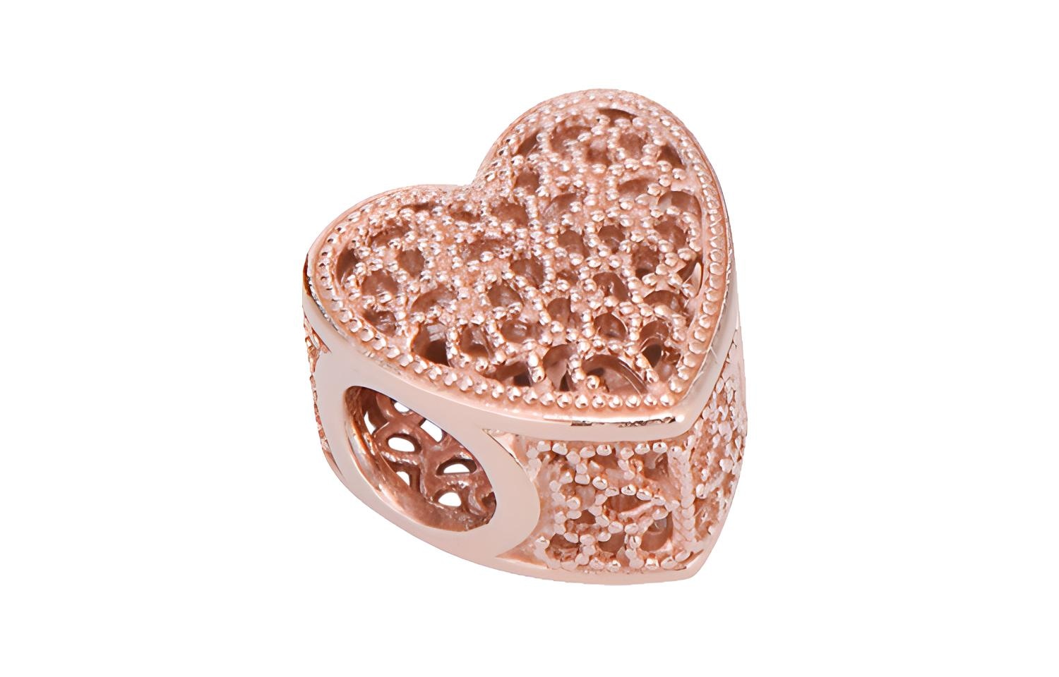 Pandora Romantic Heart Charm Rose Gold — фото 2