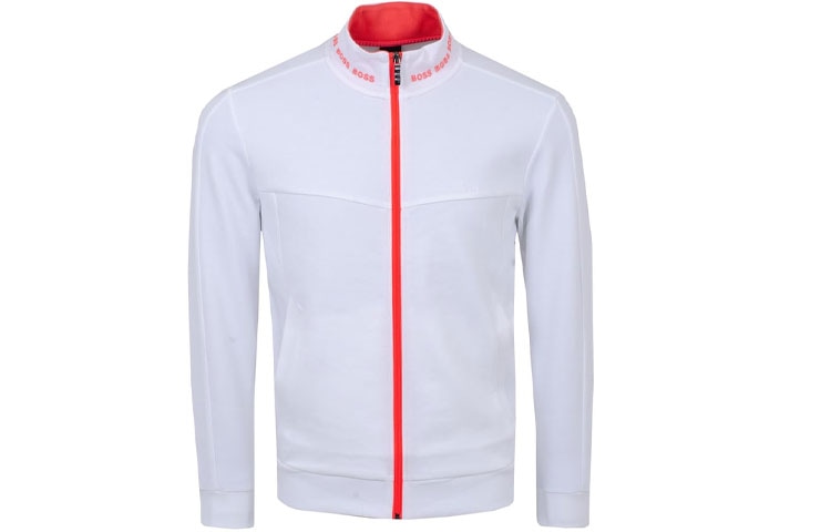 HUGO BOSS Logo Zip Jacket White