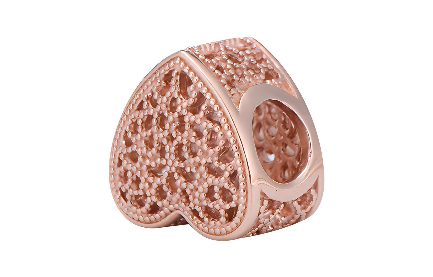 Pandora Romantic Heart Charm Rose Gold — фото 3