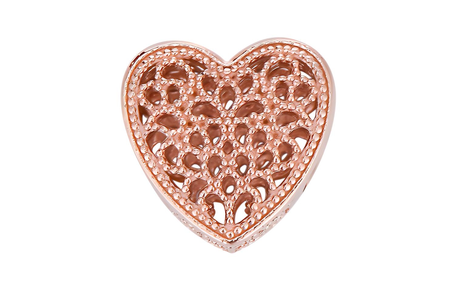 Pandora/潘多拉 Pandora Romantic Heart Charm Rose Gold