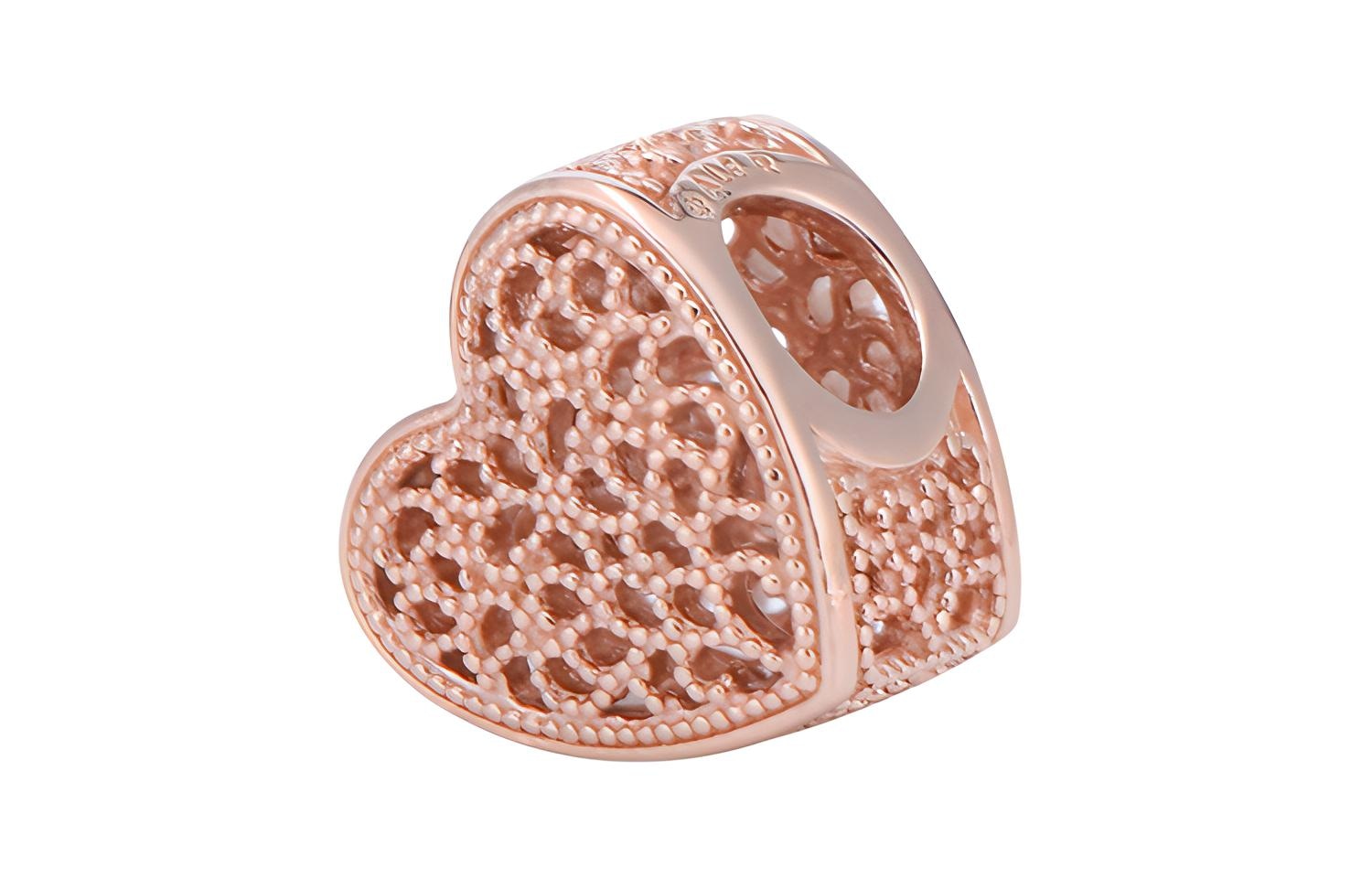 Pandora Romantic Heart Charm Rose Gold — фото 1