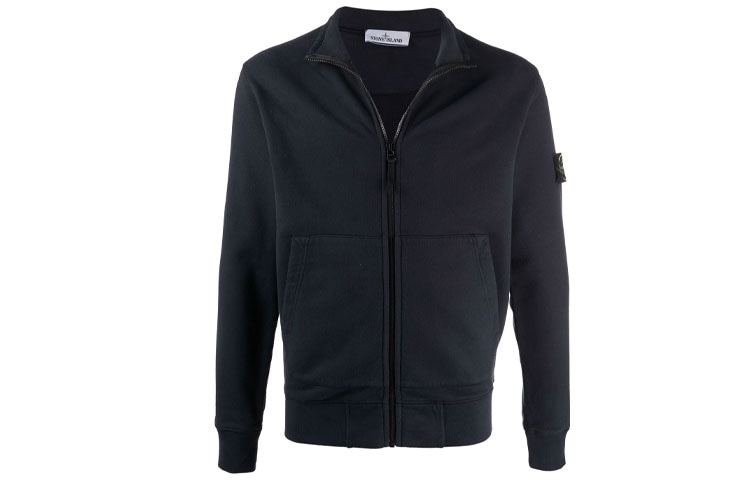 Stone Island Logo Zip Jacket Navy